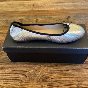 Jcrew metallic ballet flat NWT